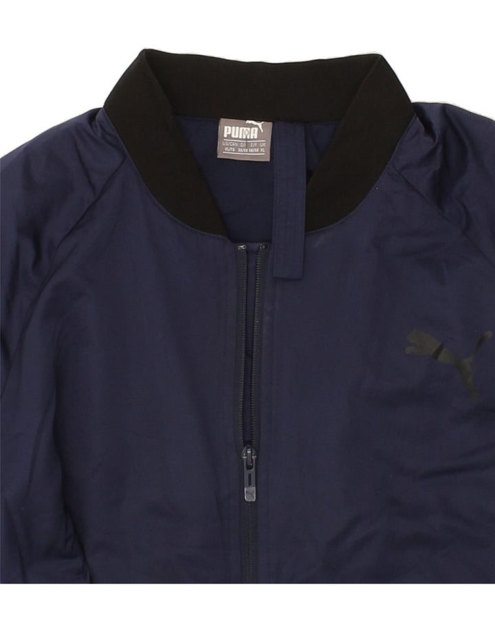 PUMA Mens Bomber Jacket UK 42 XL Navy Blue Polyester Vintage Puma and Second-Hand Puma from Messina Hembry 