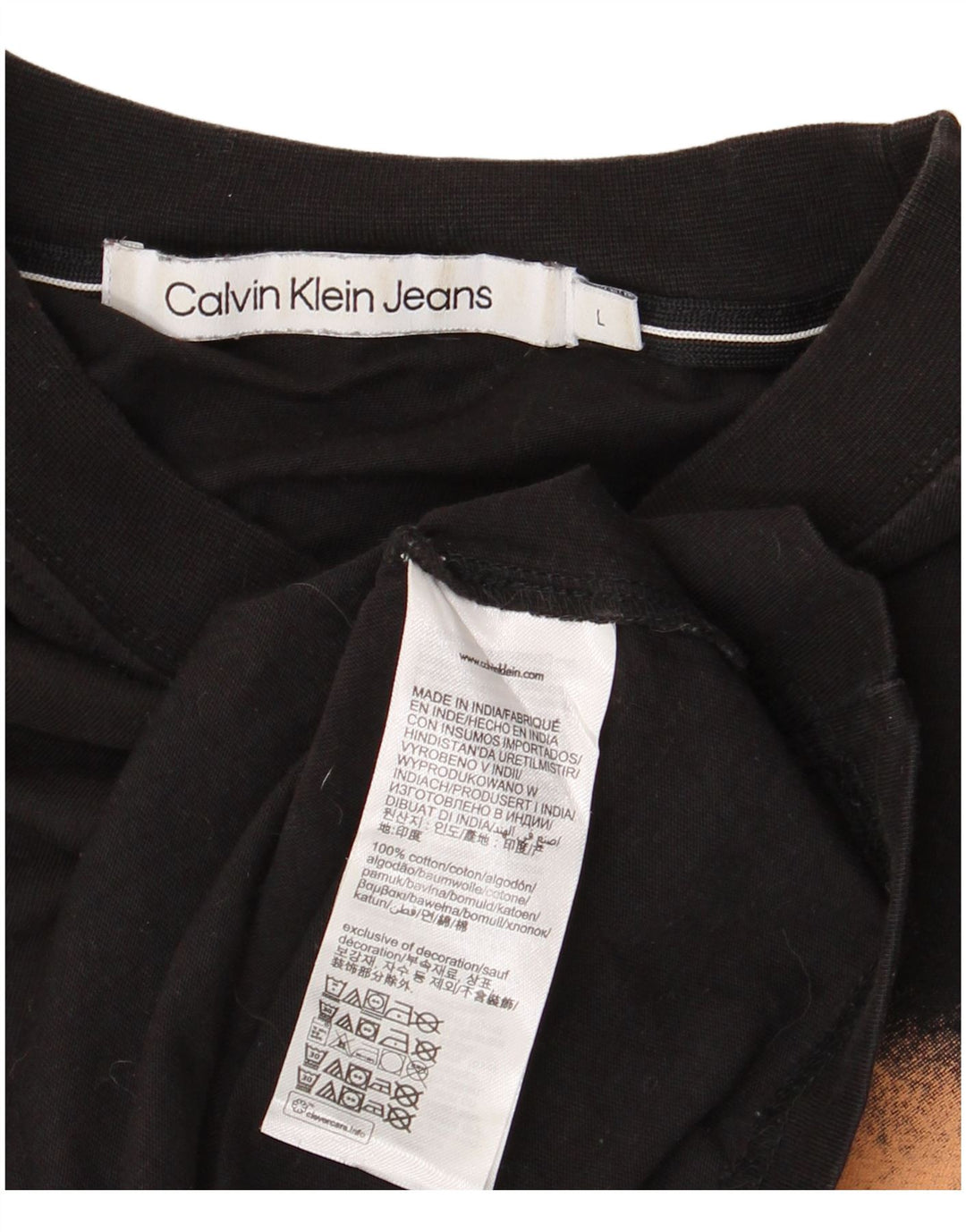 CALVIN KLEIN JEANS Męski T-shirt, duży, czarny Tie Dye, bawełniany