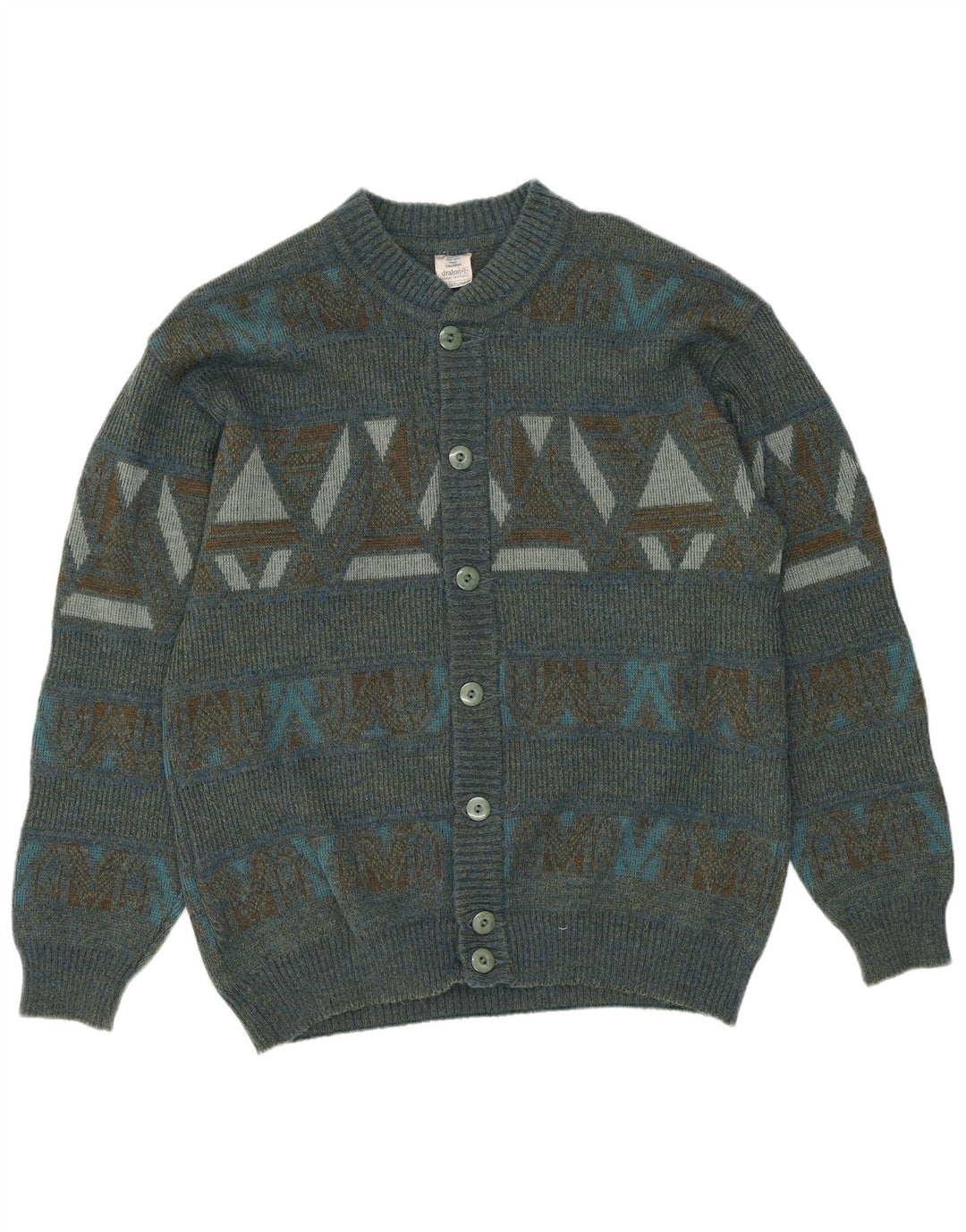DRALON Męski sweter rozpinany Średni wielobarwny geometryczny poliakryl