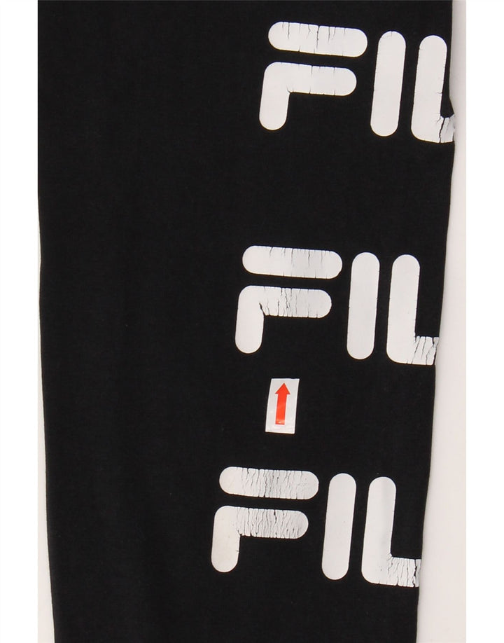 Damskie legginsy FILA Graphic UK 10 Small, czarne, bawełniane