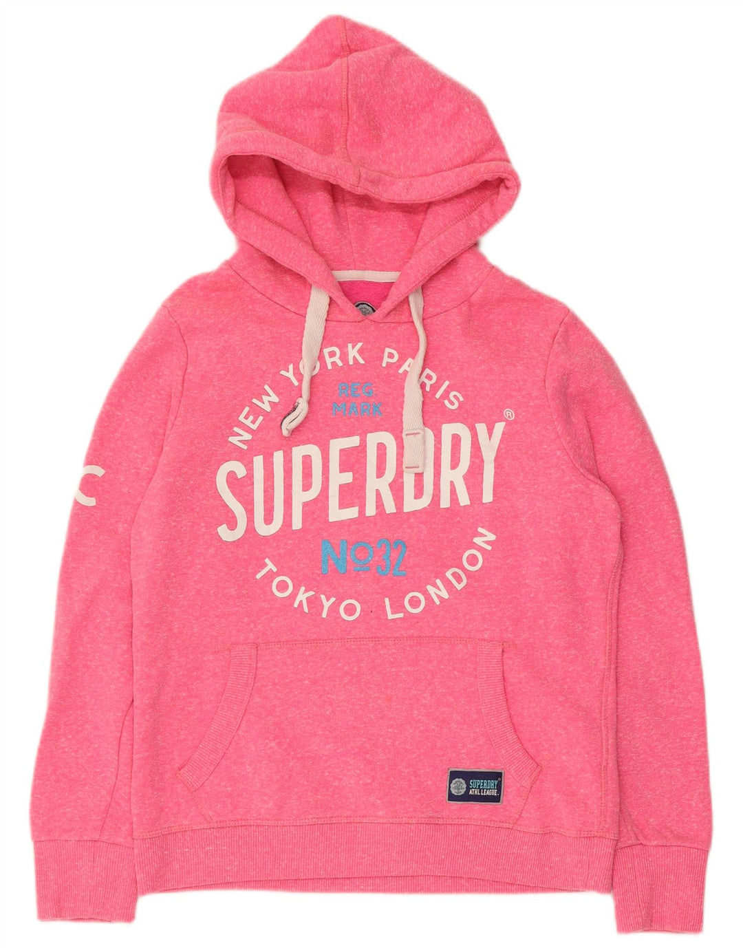 Damski sweter z kapturem Superdry, UK 14, średni różowy poliester