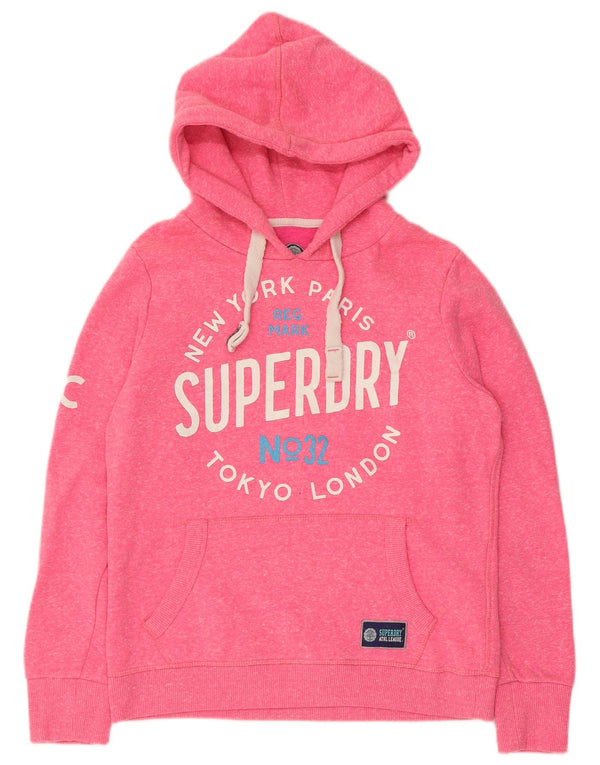 Damski sweter z kapturem Superdry, UK 14, średni różowy poliester