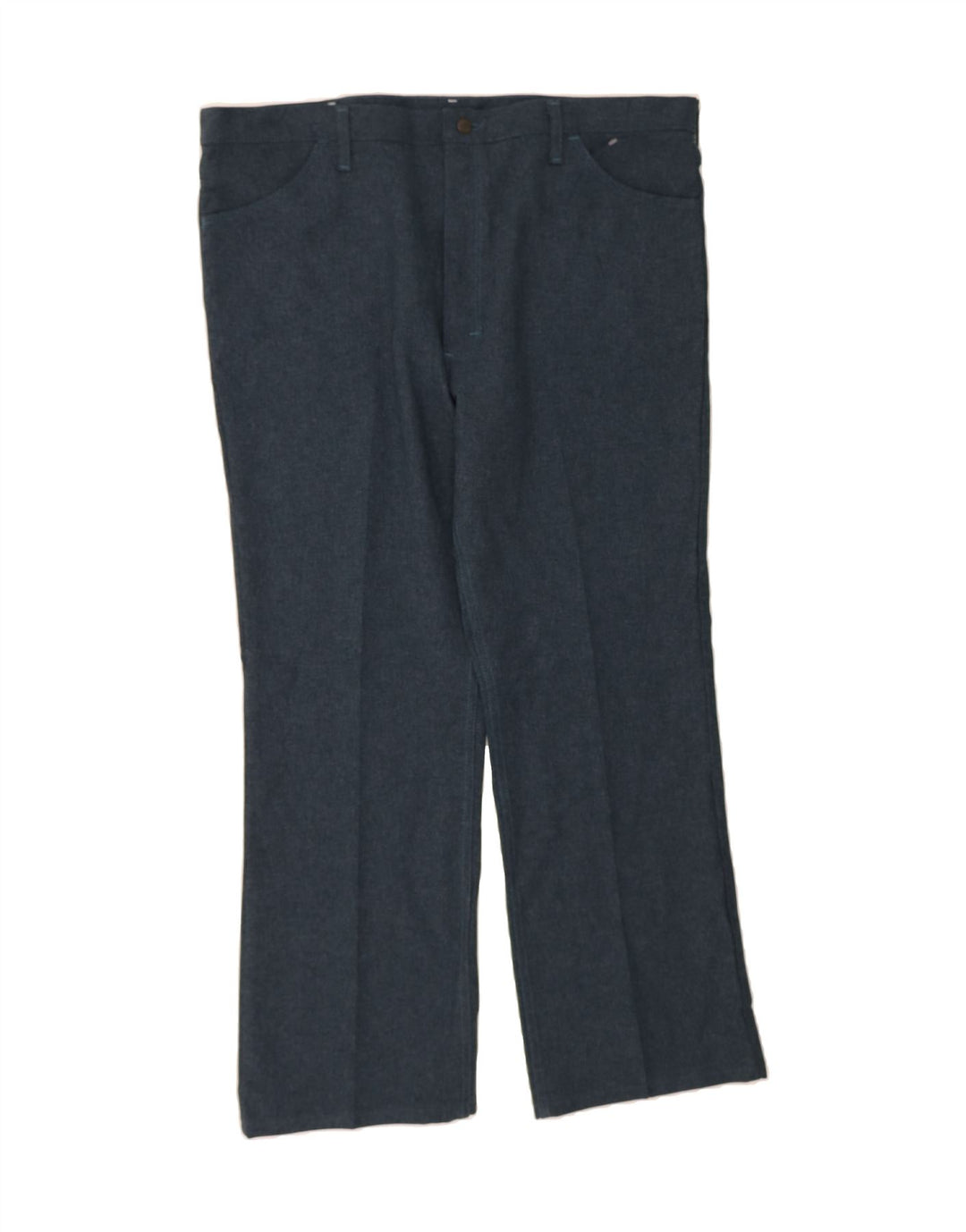 WRANGLER Mens Straight Casual Trousers W42 L30 Navy Blue Polyester Vintage Wrangler and Second-Hand Wrangler from Messina Hembry 