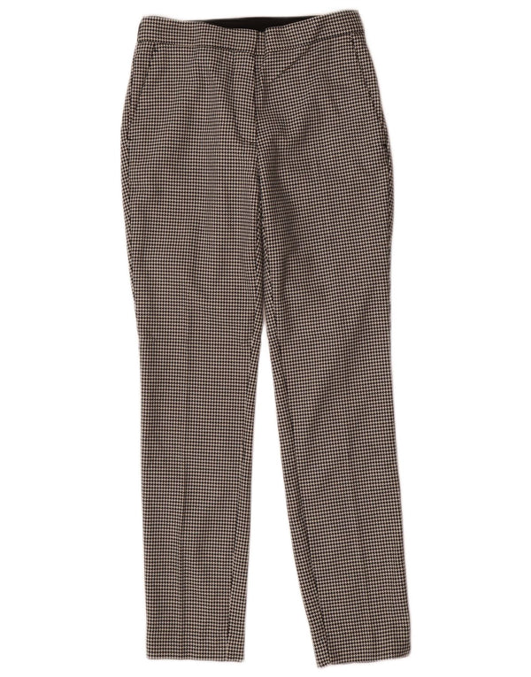 Damskie spodnie garniturowe Zara XS W24 L27, czarne, poliestrowe w pepitkę