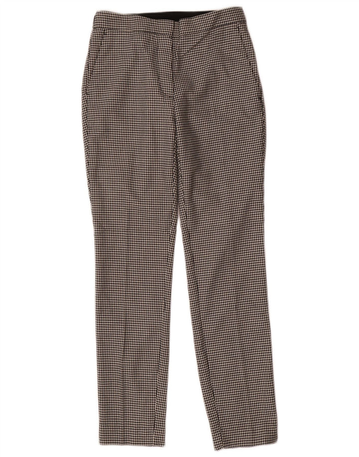 Damskie spodnie garniturowe Zara XS W24 L27, czarne, poliestrowe w pepitkę