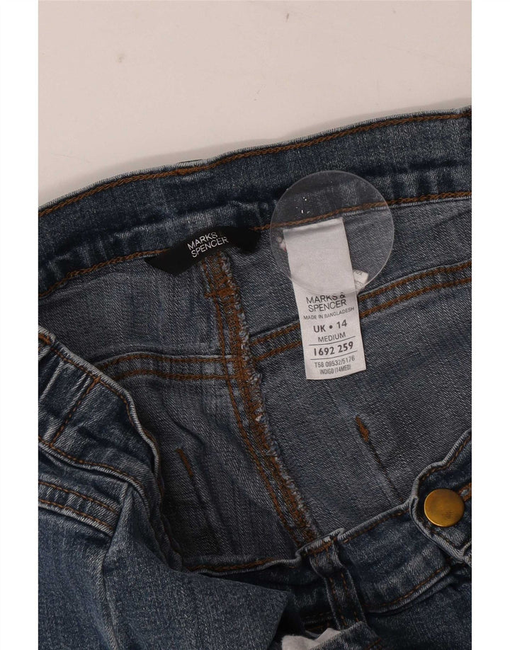 Marks & Spencer Damskie proste dżinsy UK 14 Medium W34 L28 Niebieskie bawełniane