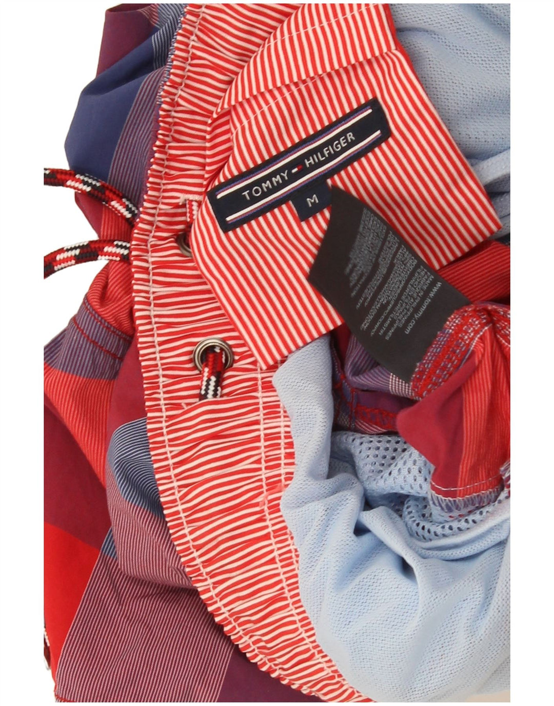 Męskie spodenki kąpielowe Tommy Hilfiger, nylon w czerwoną kratę