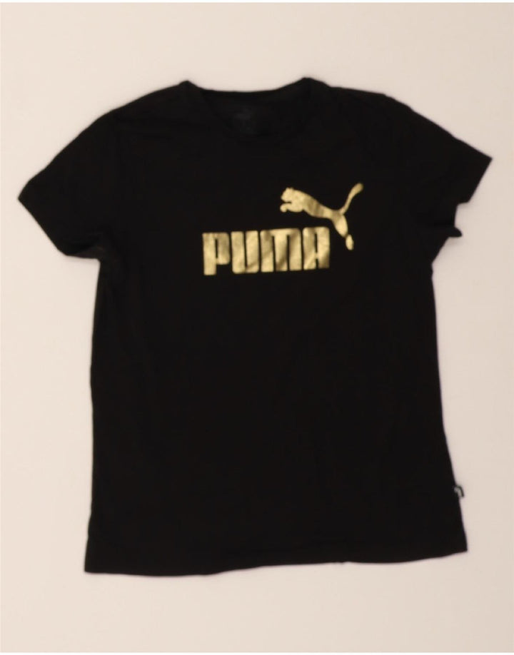 PUMA Womens Graphic T-Shirt Top UK 12 Medium Black Vintage Puma and Second-Hand Puma from Messina Hembry 