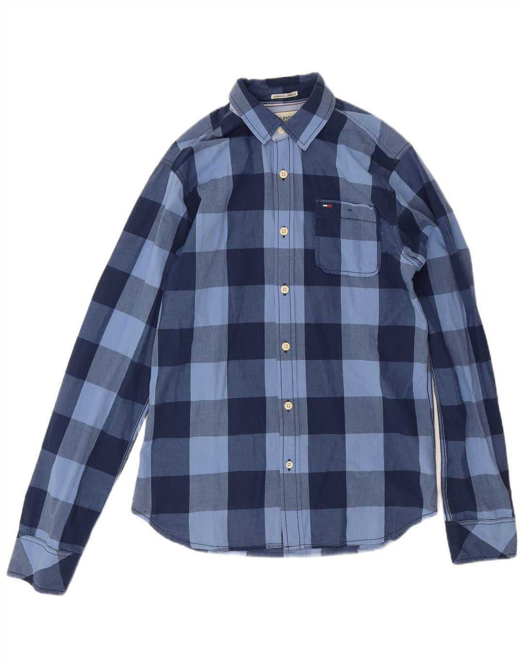 Koszula męska Tommy Hilfiger, mała, bawełniana, w granatową kratkę