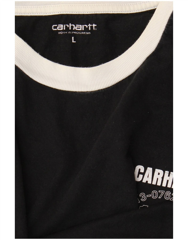 Męski top graficzny CARHARTT z długim rękawem i dużymi czarnymi paskami
