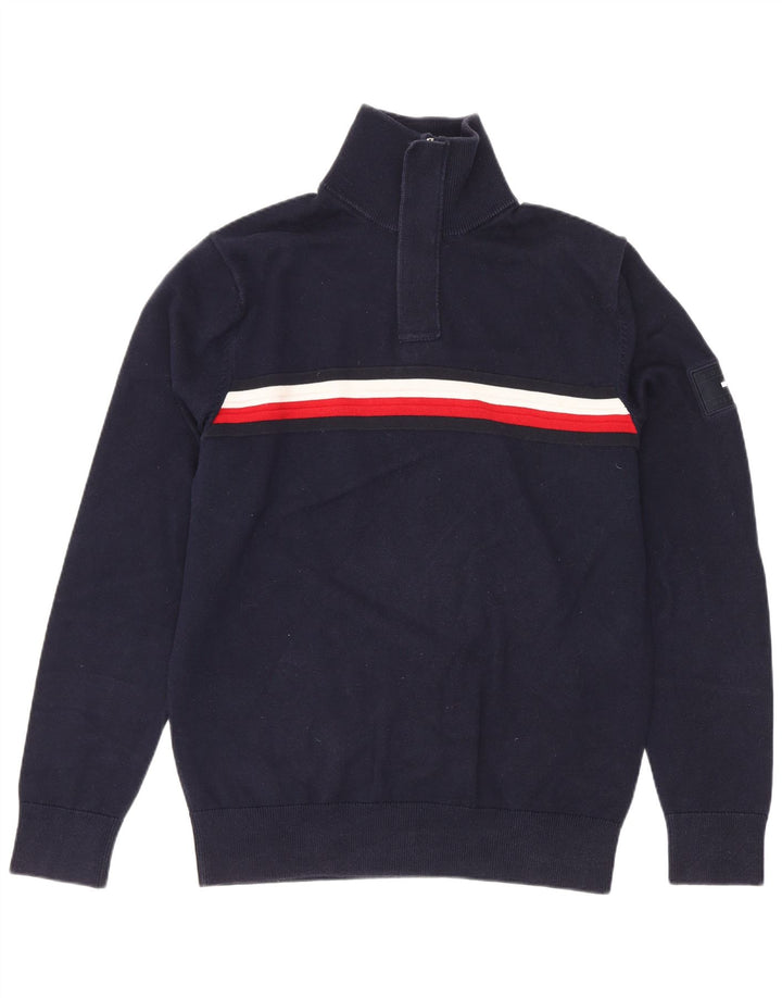 Męski sweter zapinany na zamek Tommy Hilfiger, średni granatowy, blok kolorów