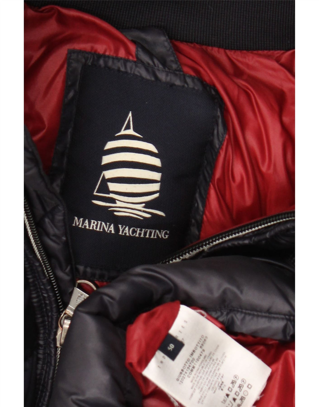 Męska ocieplana kurtka z kapturem Marina Yachting IT 50, duża granatowa, poliamidowa