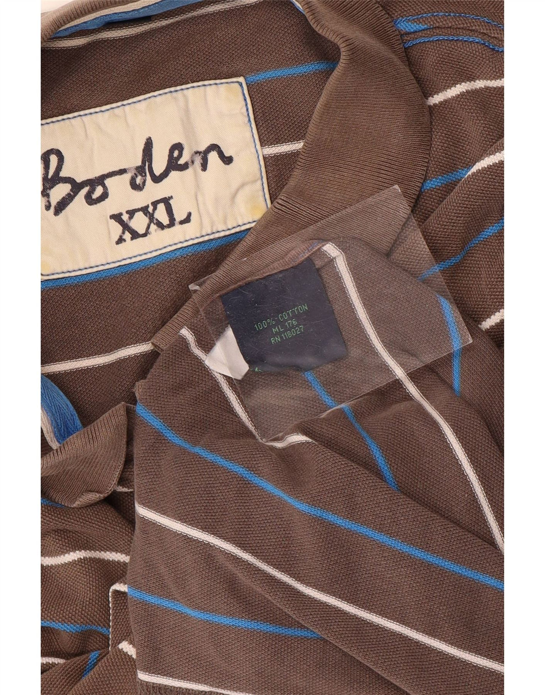 Męska koszulka polo Boden 2XL, szara, bawełniana w paski