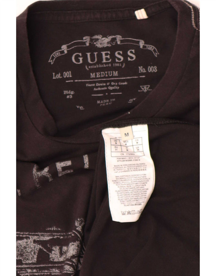 Męska koszulka Guess Regular Graphic Top, średnia, czarna, bawełniana