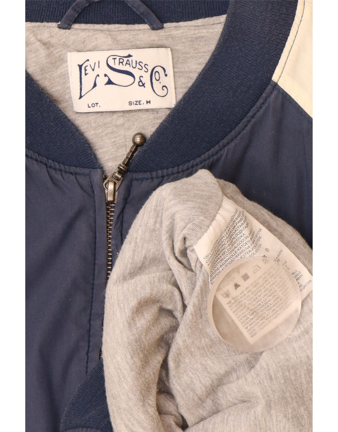 Męska kurtka bomberka Levi's UK 38 Średni granatowy, bawełniany blok kolorów