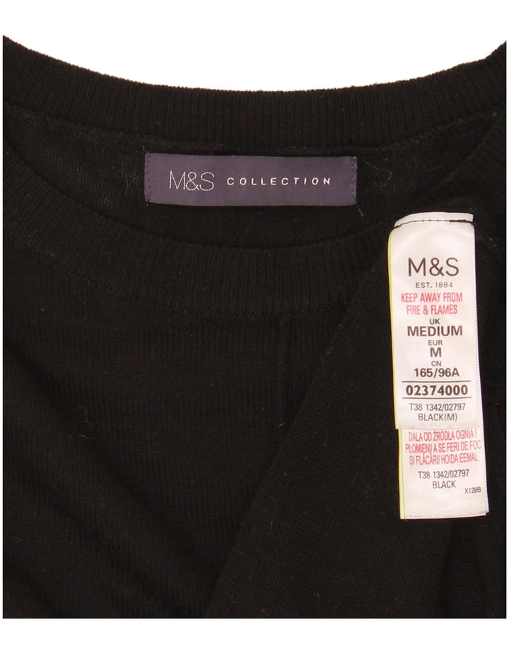 Sweter damski Marks & Spencer z okrągłym dekoltem, UK 14, średni czarny