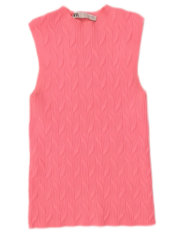 Damski podkoszulek Zara Crop Vest UK 8, mały, różowy poliester