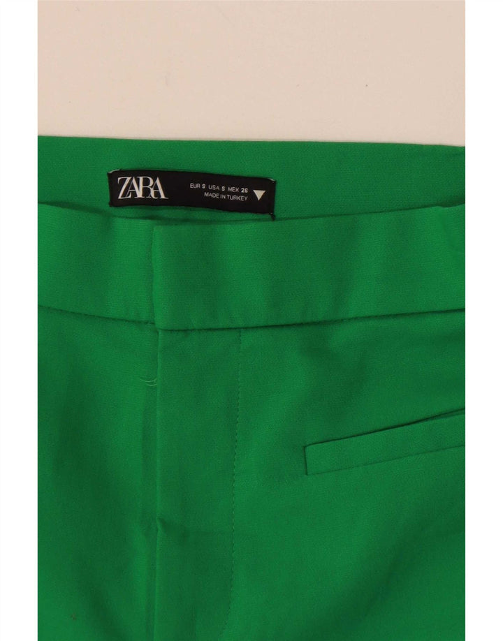 Spodnie damskie Zara Capri małe W26 L22 zielone