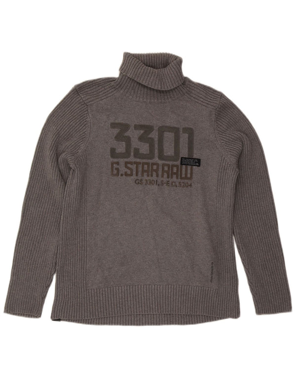 Męski sweter z golfem G-Star XL, szary, bawełniany