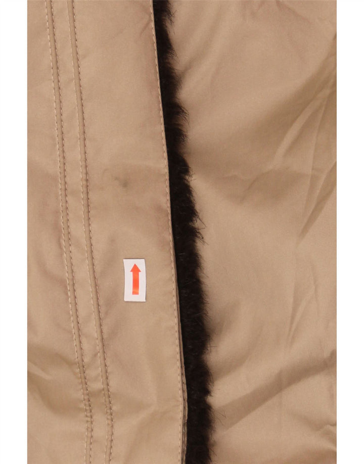 CLAUDE HAVREY Womens Overcoat UK 16 Large Beige Polyester Vintage Claude Havrey and Second-Hand Claude Havrey from Messina Hembry 