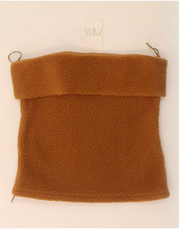Damski polarowy top Zara bez ramiączek, UK 18 XL, brązowy poliester