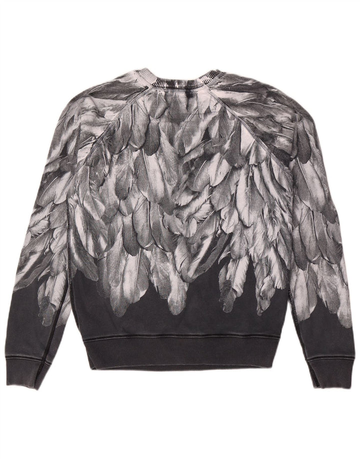 Męska bluza z grafiką Diesel, mała, czarna, bawełniana