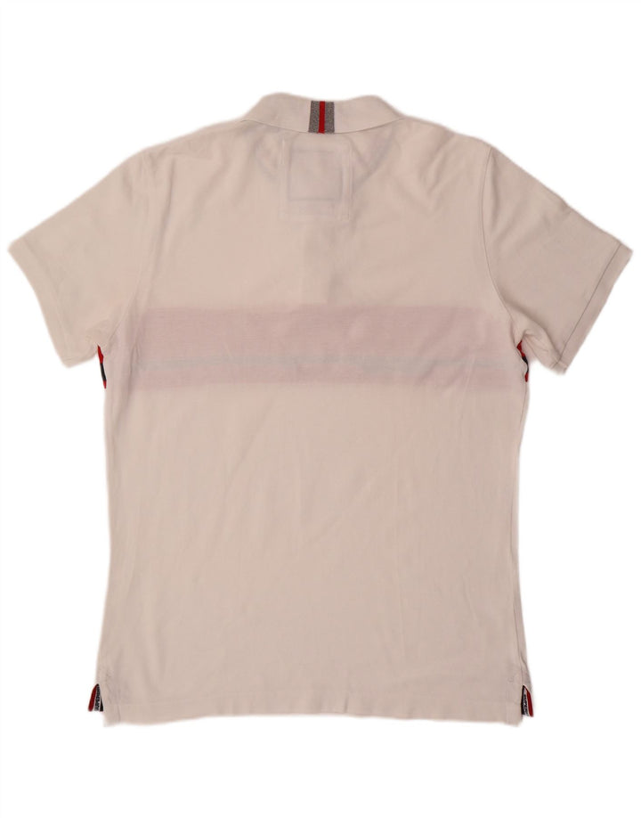 SUPERDRY Mens Graphic Polo Shirt 2XL White Colourblock