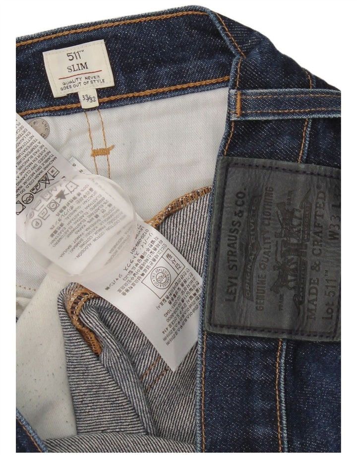 Męskie jeansy Levi's 511 Slim W33 L32 Niebieska bawełna