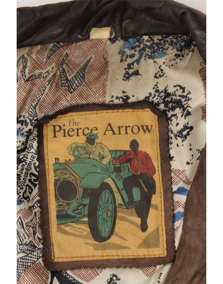 Męska kurtka skórzana Pierce Arrow IT 56 3XL brązowa skóra