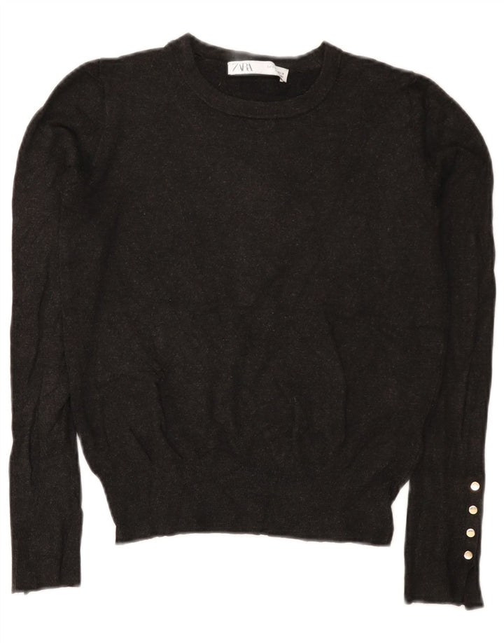 Sweter damski Zara z dekoltem w łódkę UK 10, mały, szary
