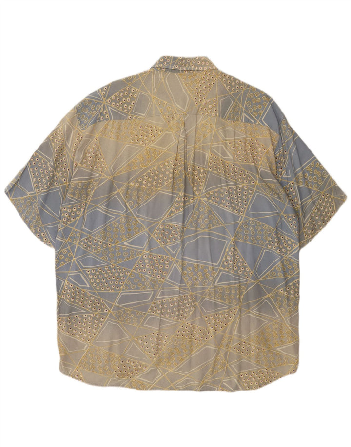 Koszula męska z krótkim rękawem MAC FASHION, duża, niebieska, geometryczna