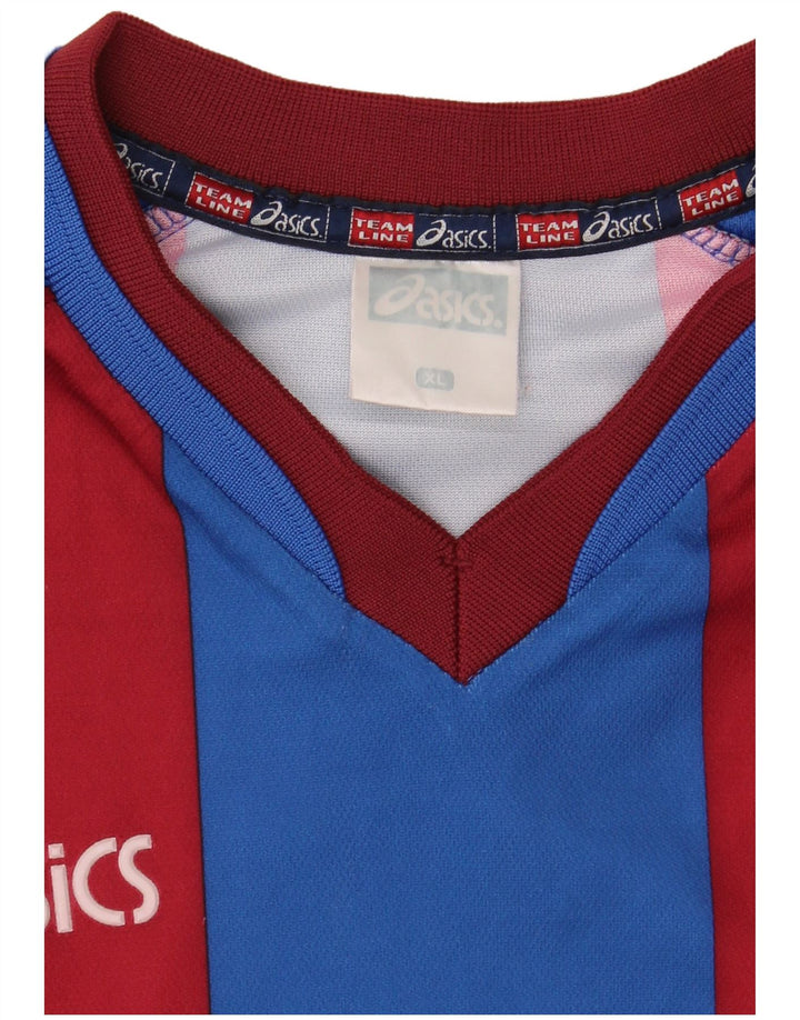 Męski graficzny top Asics z długim rękawem XL w niebieskie paski, poliester