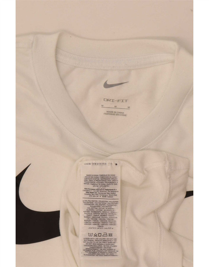 Męski T-shirt Nike Dri Fit z grafiką, średni biały poliester
