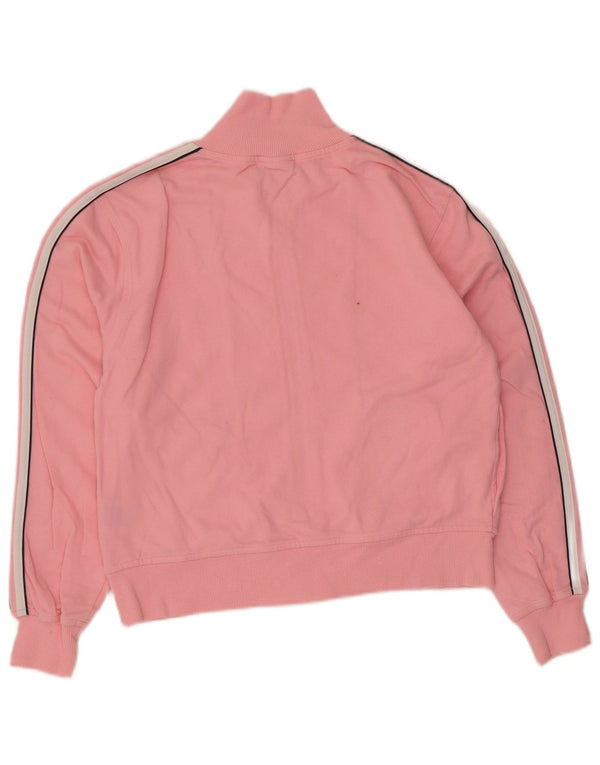 Damska kurtka dresowa Adidas Crop Top UK 14 Średnia różowa bawełna
