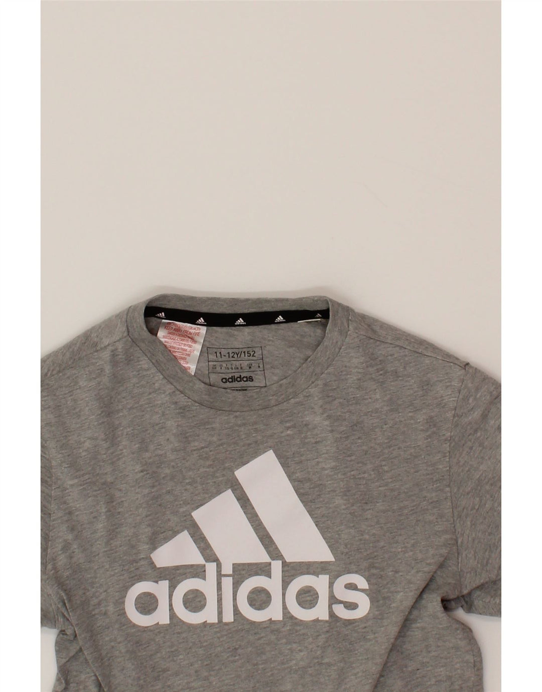 ADIDAS Boys Graphic T-Shirt Top 11-12 Years Grey Vintage Adidas and Second-Hand Adidas from Messina Hembry 