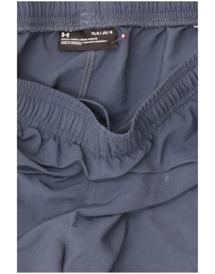 Chłopięce spodenki sportowe z grafiką UNDER ARMOUR na 11-12 lat, duże, niebieskie, poliestrowe
