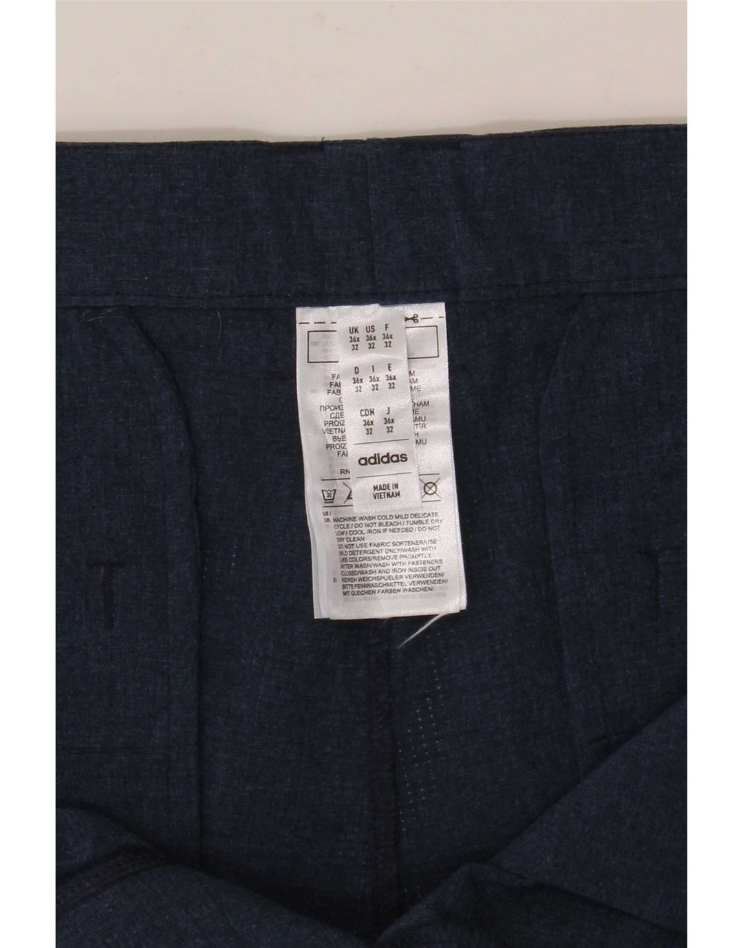Adidas Męskie Proste Spodnie Chino W36 L28 Granatowy Poliester