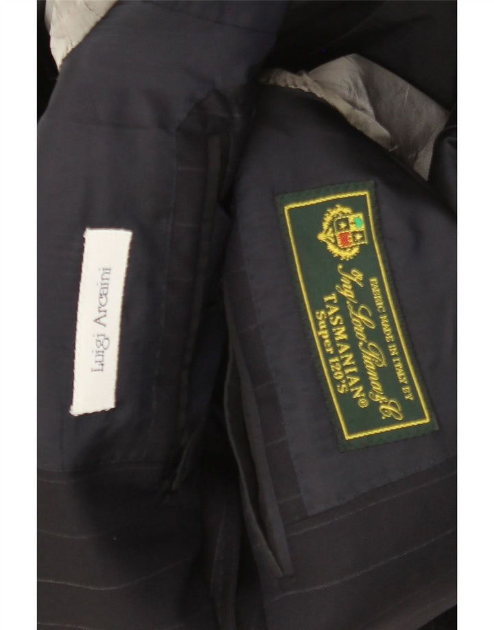 Męska marynarka zapinana na 3 guziki TASMANIAN UK 38 Średni granatowy w prążki