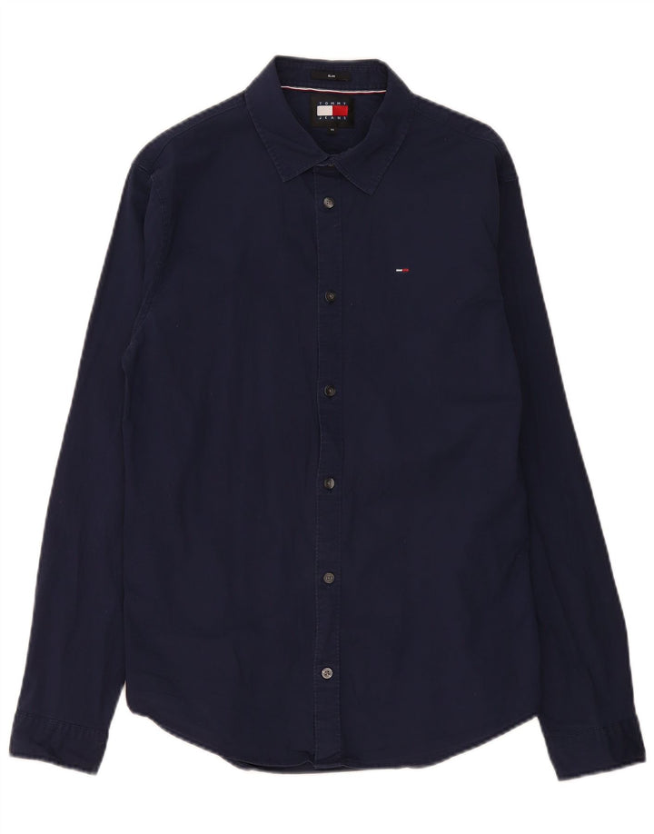 Koszula męska Slim Fit Tommy Hilfiger, średnia, granatowa, bawełniana