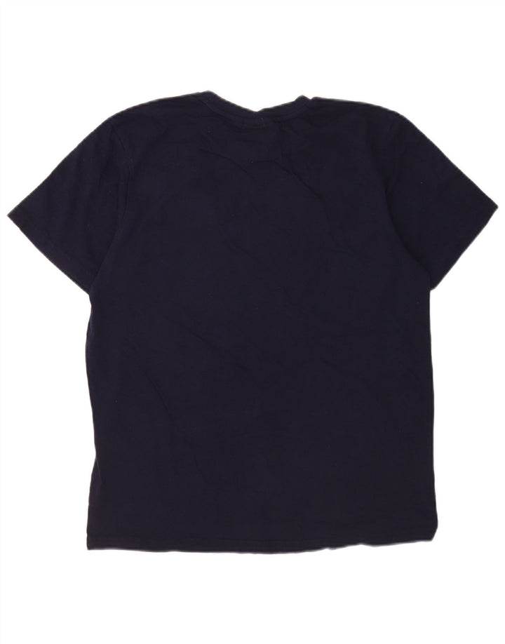 Męski T-shirt Fila z grafiką, średni, granatowy, bawełniany blok kolorów