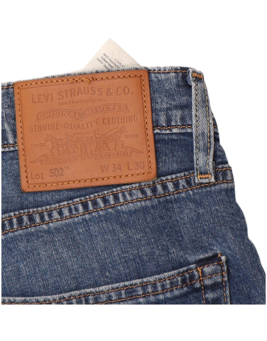 Męskie jeansy LEVI'S 502 zwężane W34 L30, niebieska bawełna