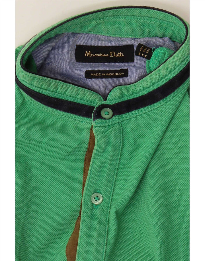 Męska koszulka polo Massimo Dutti, bawełniana w średnie zielone paski