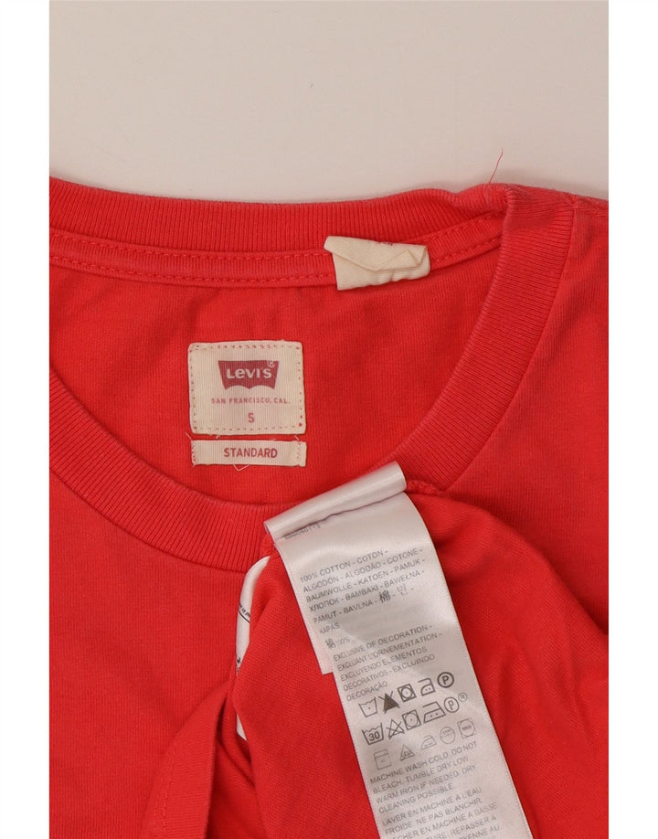 LEVI'S Męski standardowy T-shirt Top, mały, czerwony, bawełniany