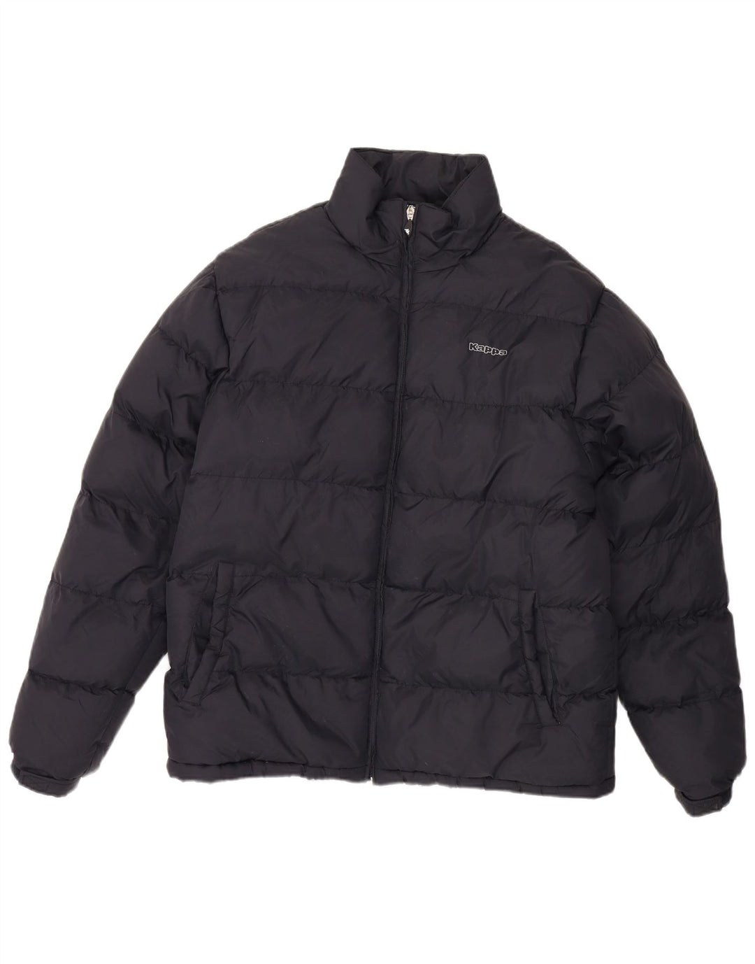 Męska ocieplana kurtka KAPPA Graphic UK 40, duża, granatowa, poliester