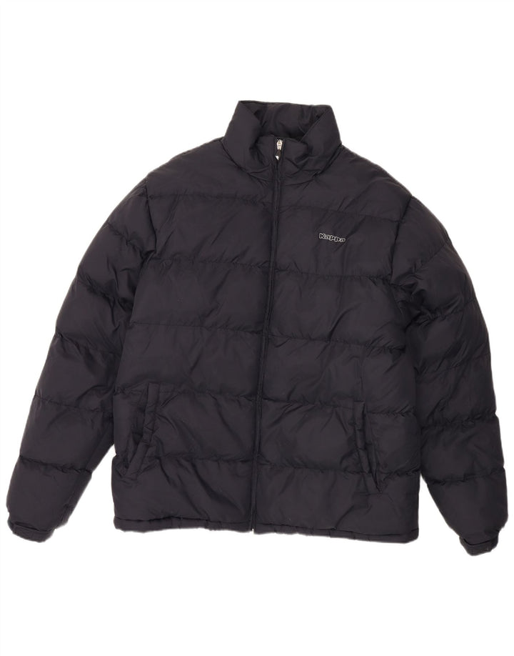 Męska ocieplana kurtka KAPPA Graphic UK 40, duża, granatowa, poliester