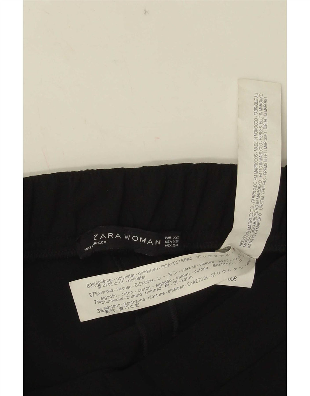Damskie krótkie spodnie Zara Bootcut XS W24 L24 Czarny poliester