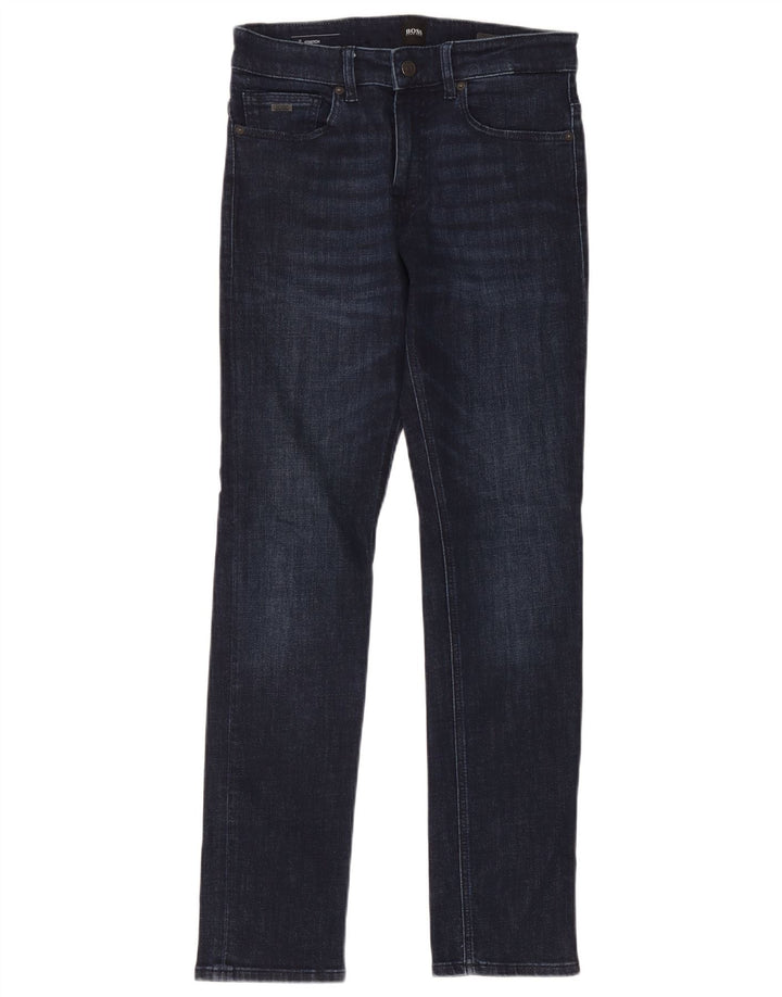 Męskie jeansy ze stretchem Hugo Boss W30 L32 Granatowa bawełna