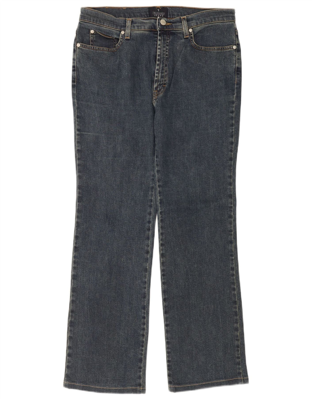 Damskie jeansy Bootcut Trussardi W32 L30 Niebieskie bawełniane
