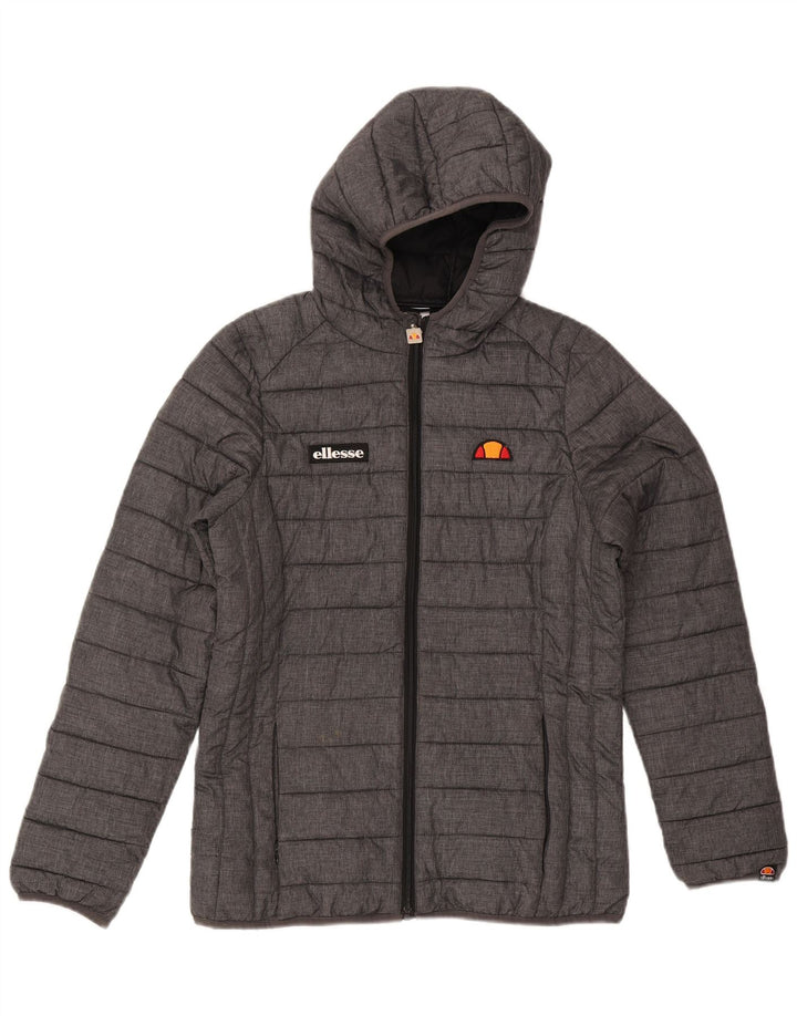 Ellesse Damska kurtka z kapturem, oversize, ocieplana UK 10 Small, szara, poliamid