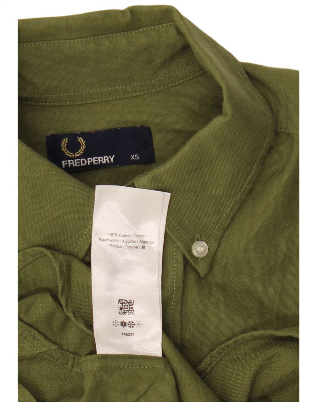 Koszula męska z krótkim rękawem Fred Perry XS, zielona bawełna